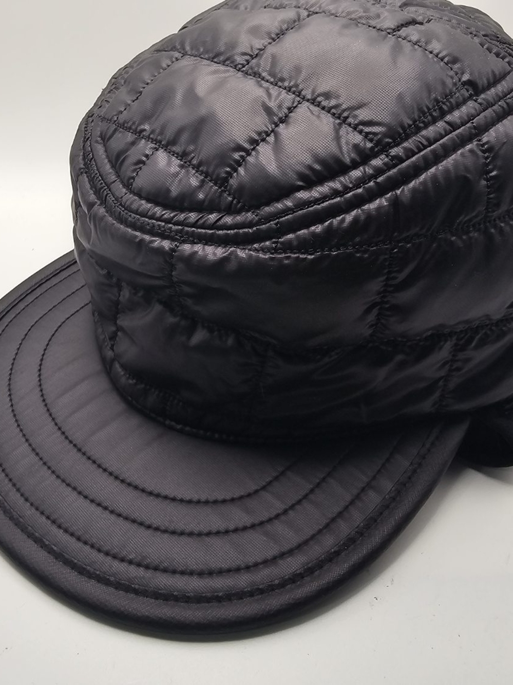 Patagonia Nano Puff Hat Mens Large Black Insulated Quilted Earflap Cap Trapper